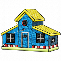 Bird Houses Embroidery Design 4